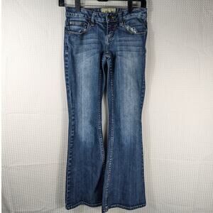 American Rag Womens 26x30 Super Flare Jeans Blue Low Rise Bootcut Denim Boho Y2K